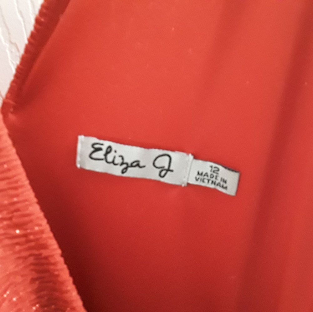 Eliza J Red Sparkle Sleeveless Party Cocktail Dress - Picture 8 of 9